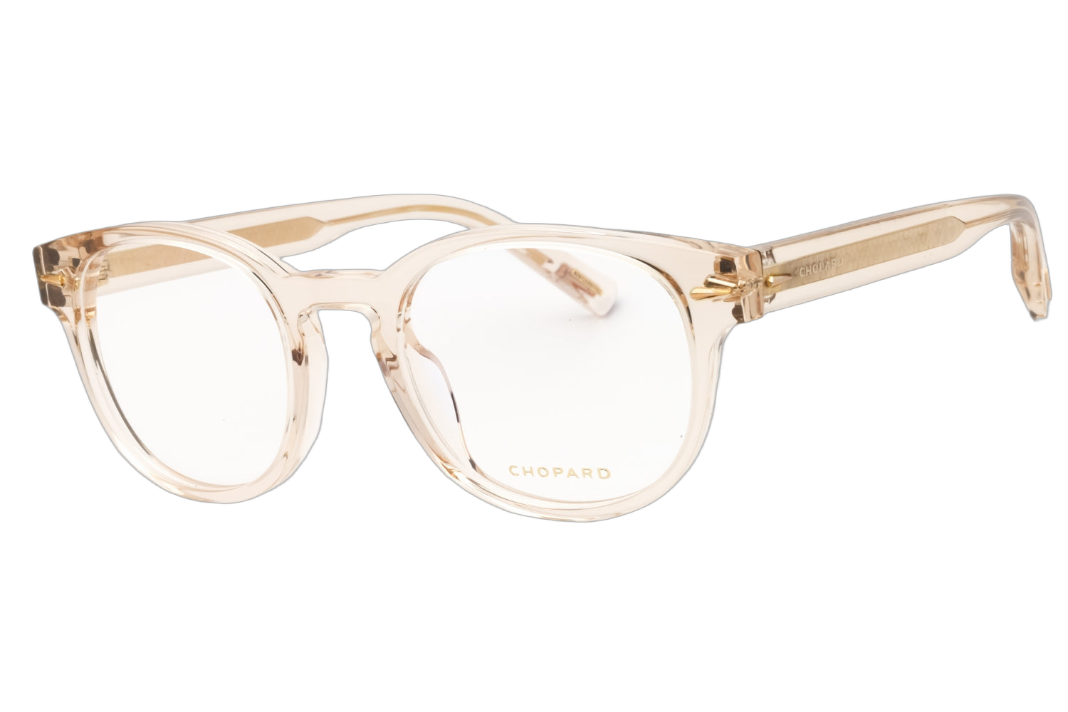 Chopard VCH342 Round Acetate Eyeglasses — Beige by Chopard