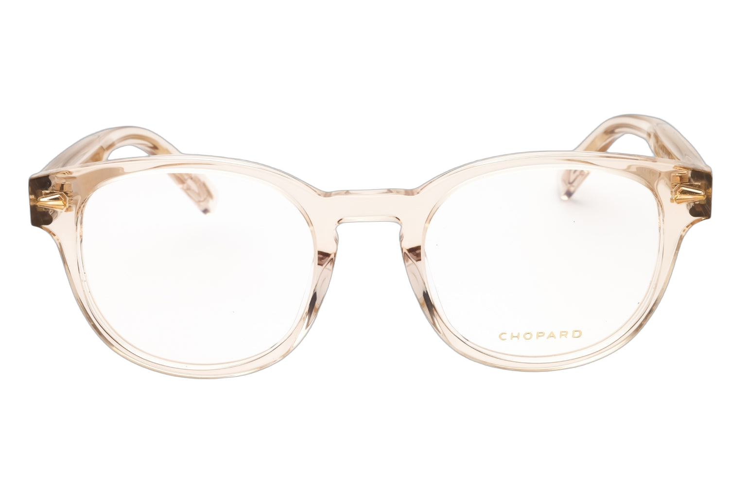 Chopard VCH342 Round Acetate Eyeglasses — Beige, view 2