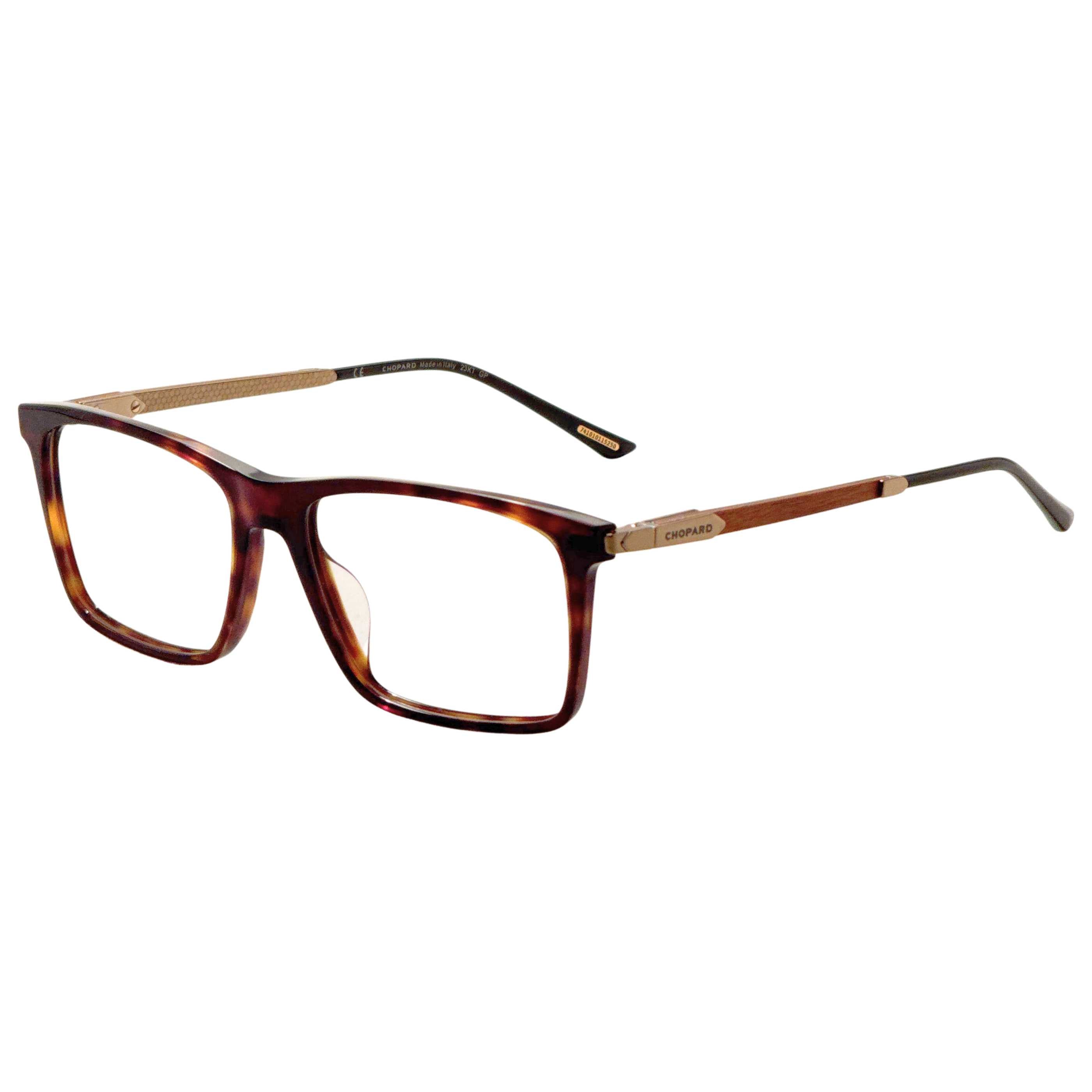 Chopard VCH343550722 Tortoiseshell Rectangle Eyeglasses — Brown by Chopard