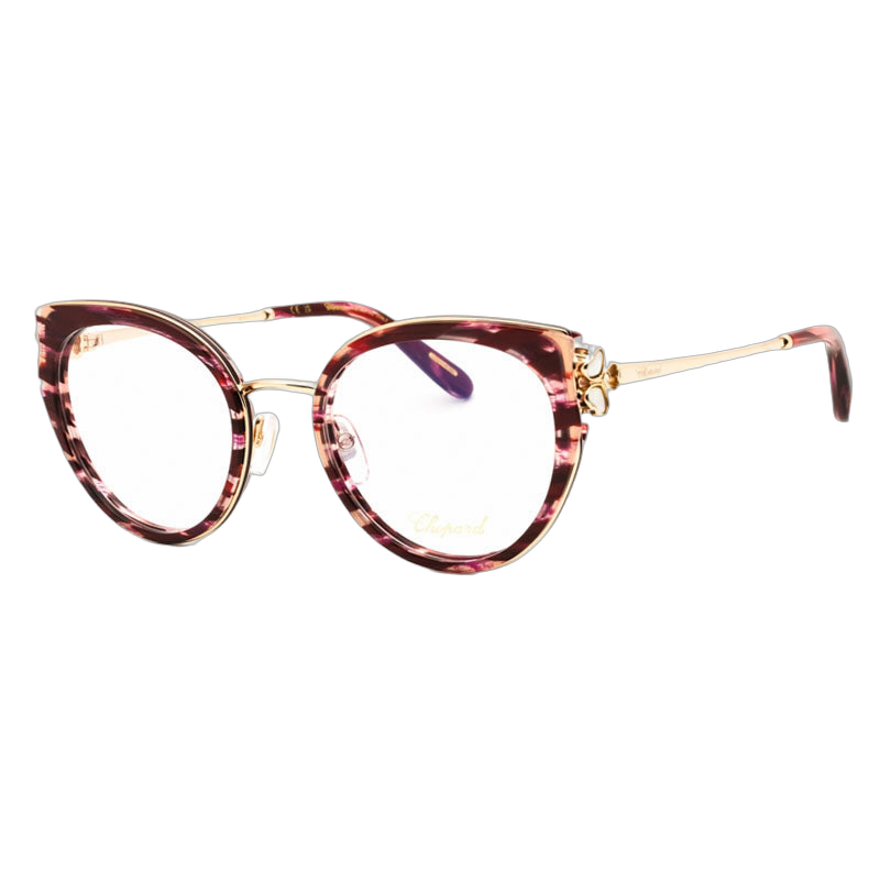 Chopard VCH367V01G2 Cat-Eye Acetate Eyeglasses — Burgundy, view 2