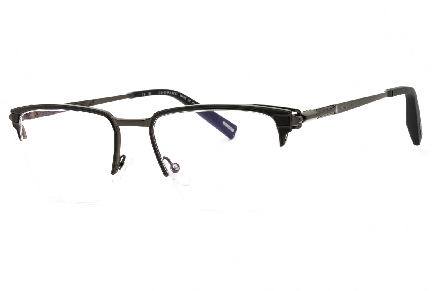 Chopard VCHL20V Rectangular Metal Frame Eyeglasses — Gray by Chopard