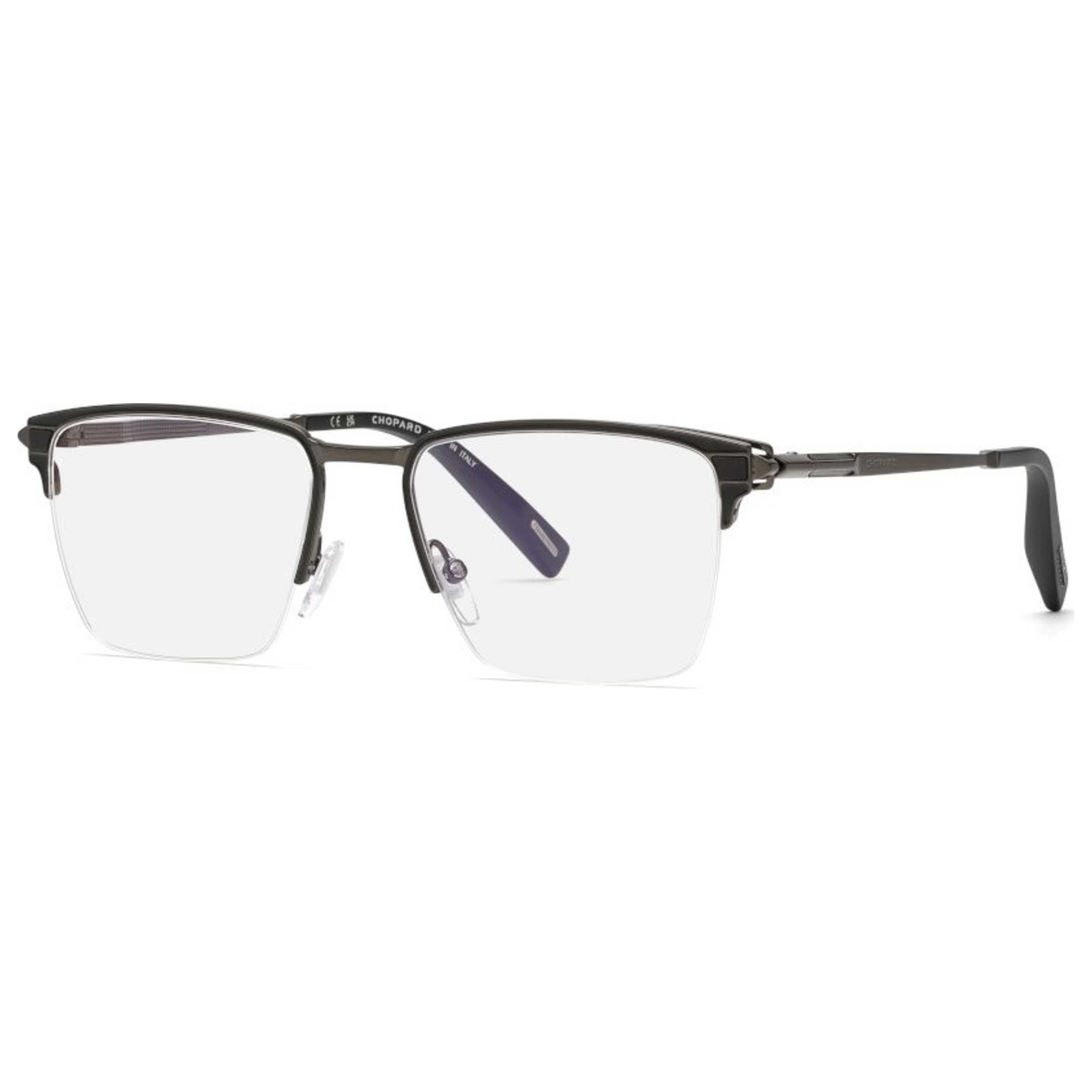 Chopard VCHL20V540K56 Gunmetal Metal Frame Eyeglasses — Gray by Chopard