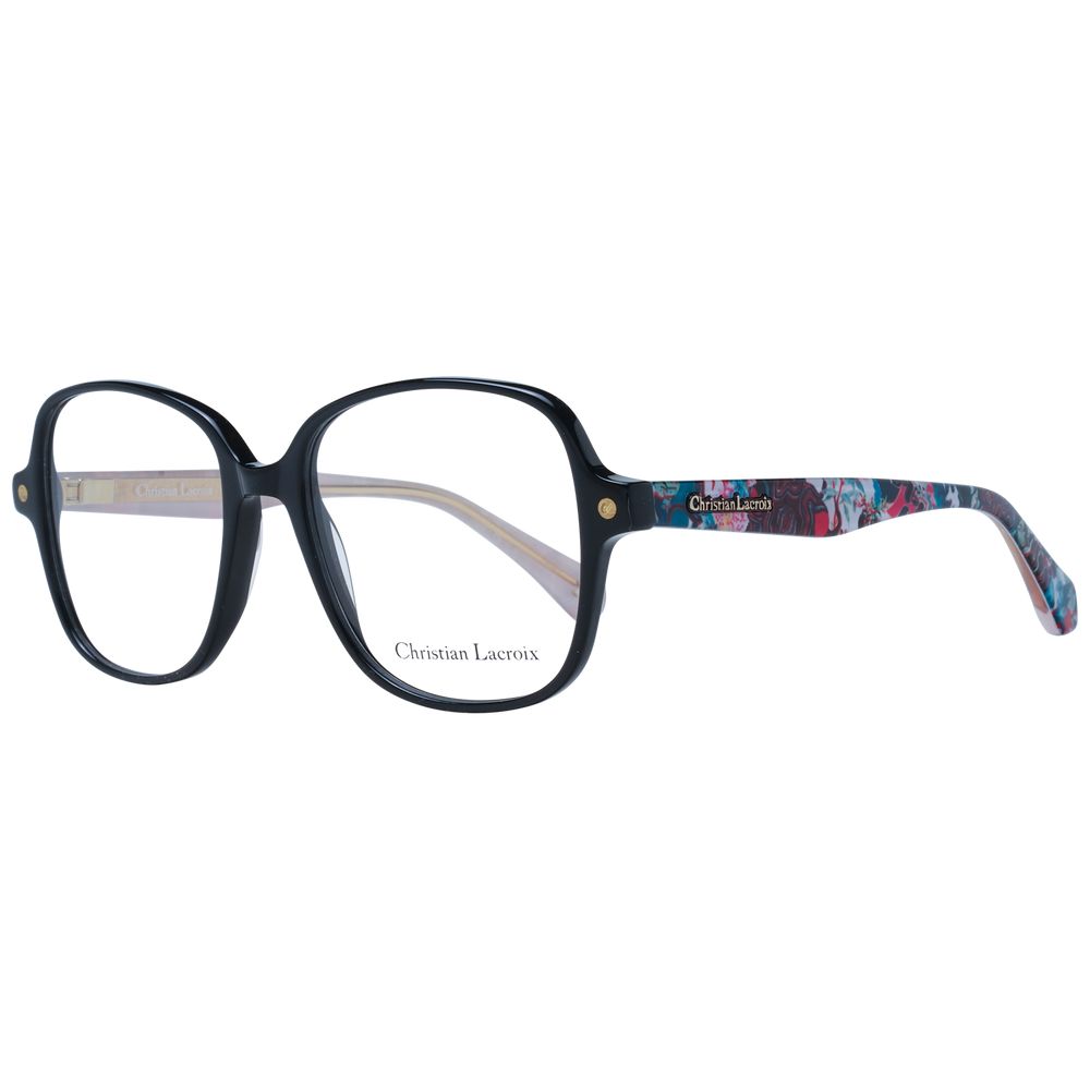 Christian Lacroix CH-1053029 Black Acetate Square Eyeglasses — Black by Christian Lacroix