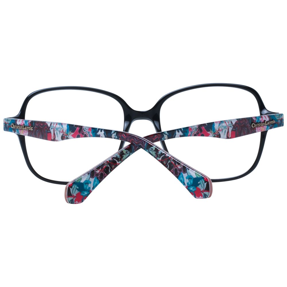 Christian Lacroix CH-1053029 Black Acetate Square Eyeglasses — Black, view 3