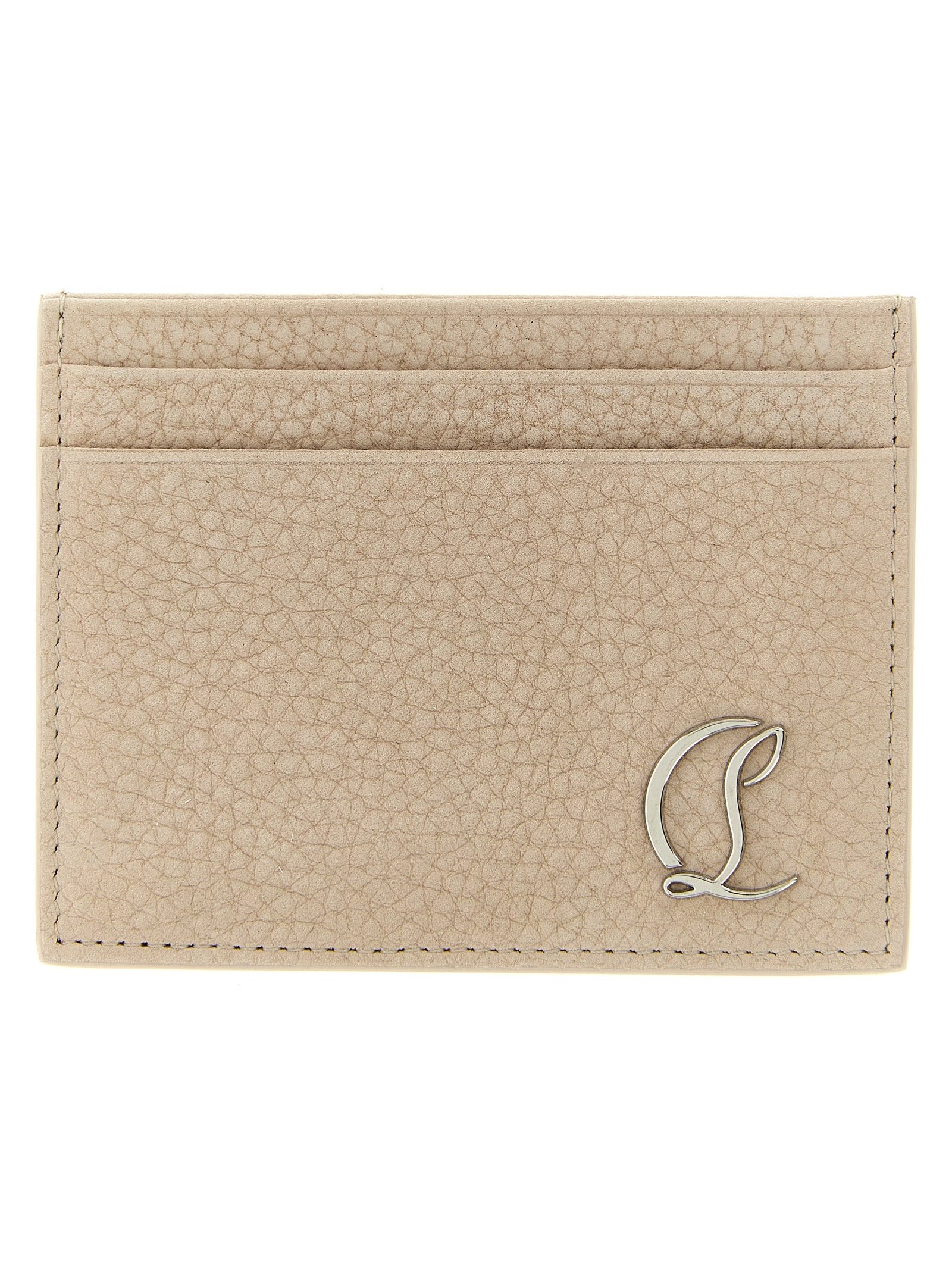 Christian Louboutin Calfskin Card Case — Beige by Christian Louboutin