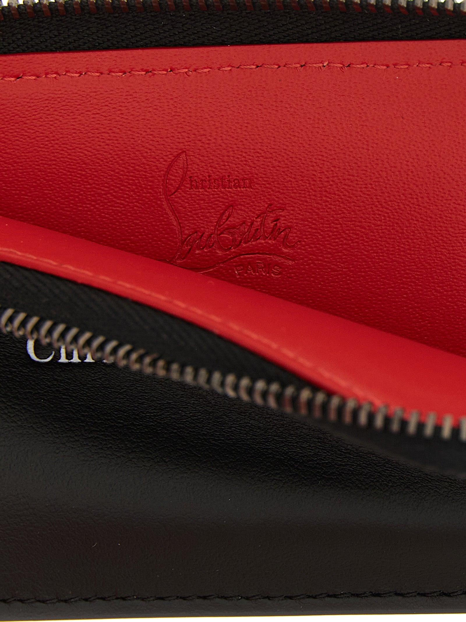 Christian Louboutin Calfskin Leather Card Case — Black, view 3