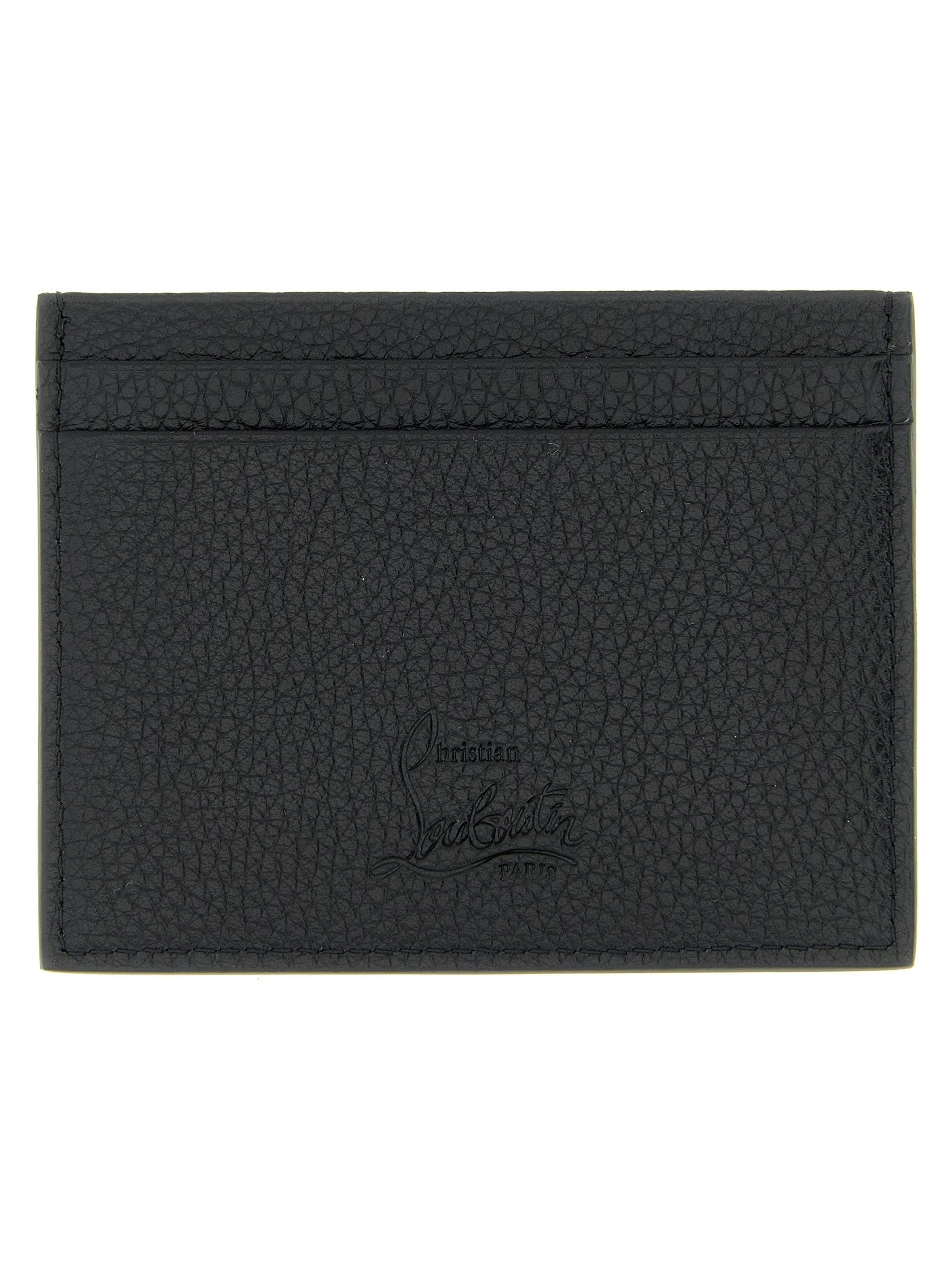 Christian Louboutin Studded Calfskin Card Case — Black, view 2