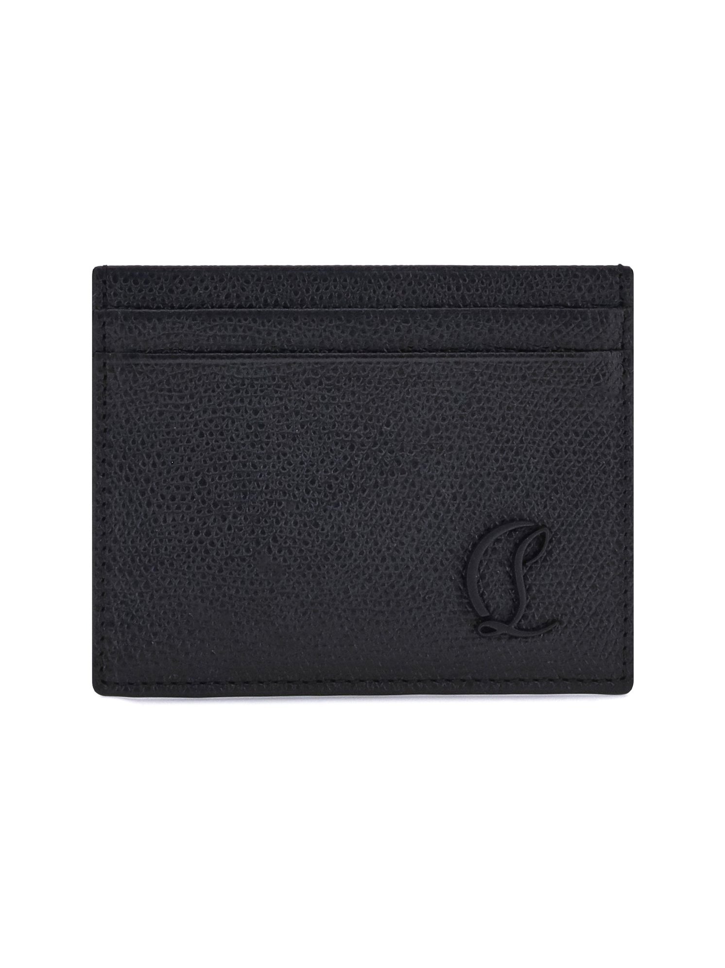 Christian Louboutin Grained Calf Leather Card Case — Black, view 2