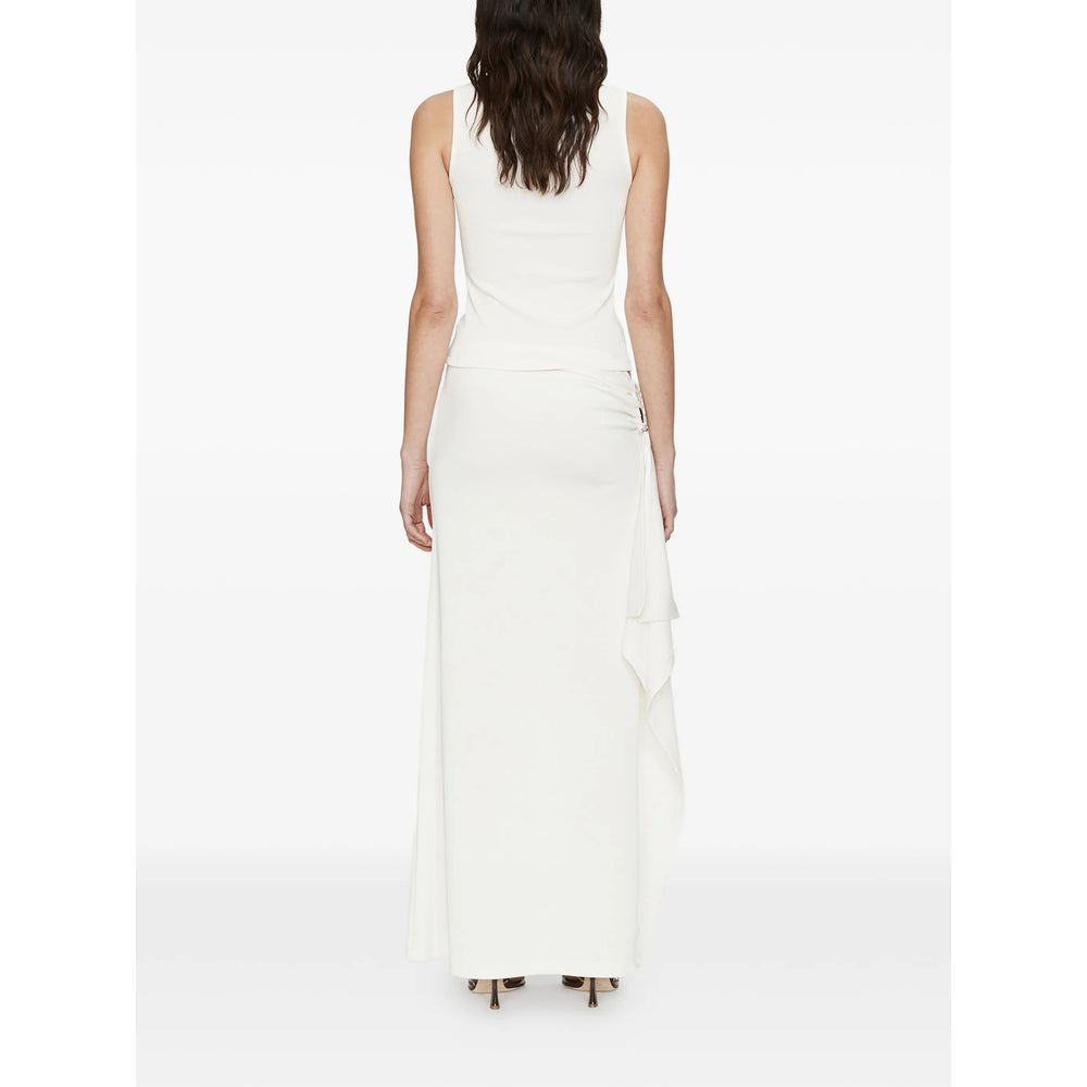 Christopher Esber Asymmetric Hem Skirt — White, view 2