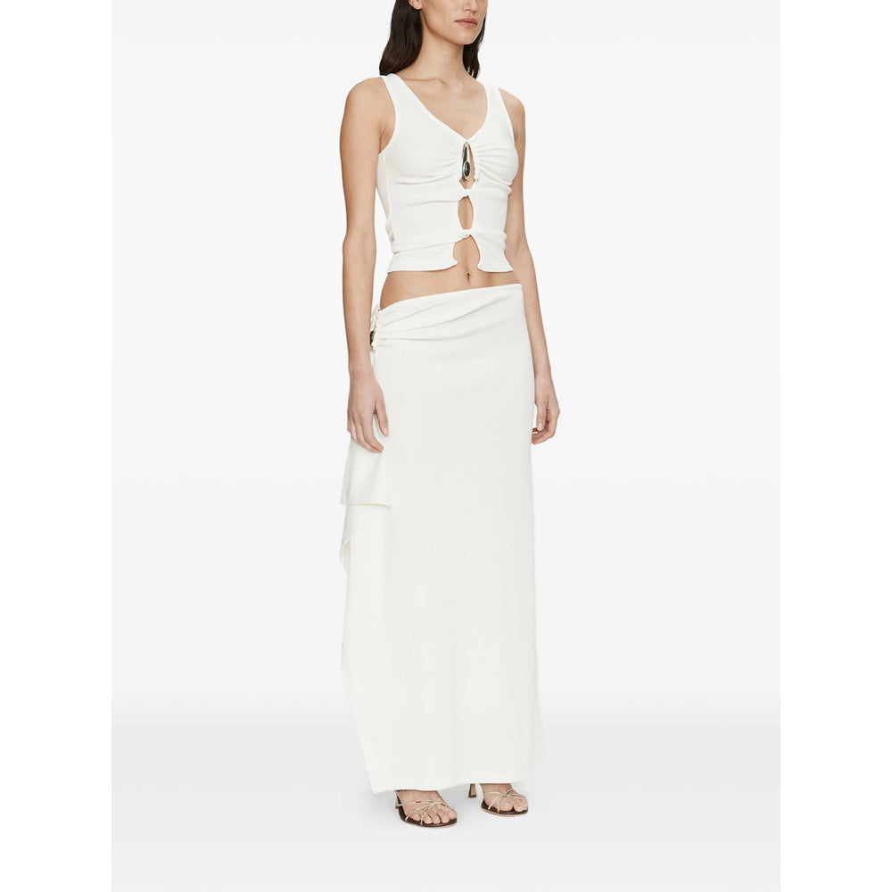 Christopher Esber Asymmetric Hem Skirt — White, view 3