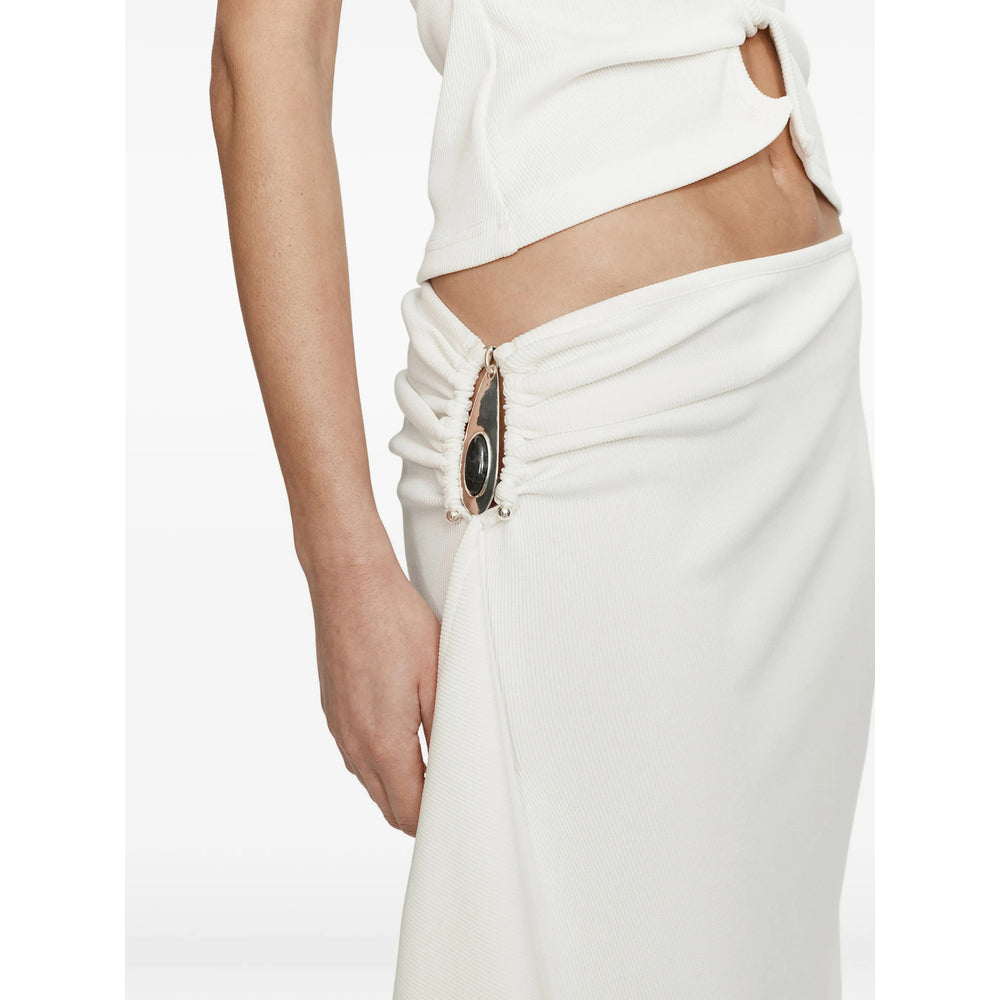Christopher Esber Asymmetric Hem Skirt — White, view 4