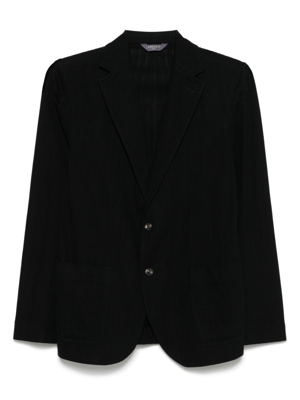 Circolo 1901 Cotton Single-Breasted Blazer — Black by Circolo 1901
