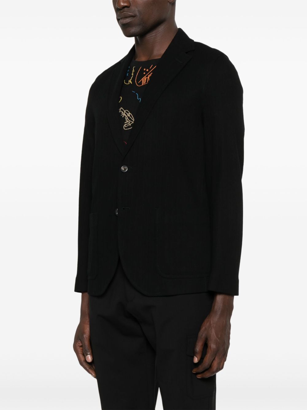 Circolo 1901 Cotton Single-Breasted Blazer — Black, view 3