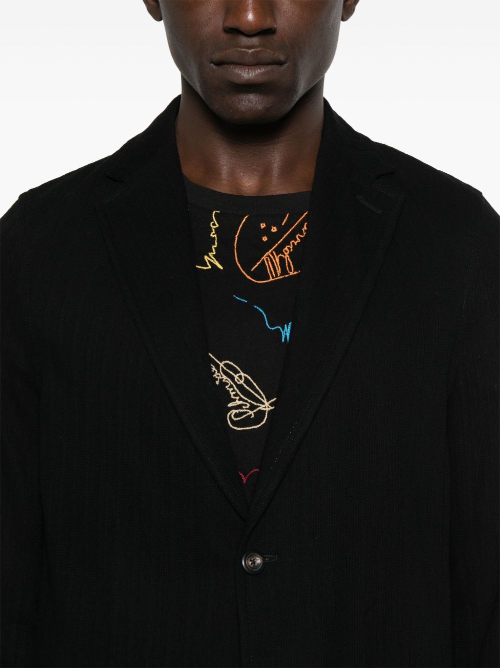 Circolo 1901 Cotton Single-Breasted Blazer — Black, view 4