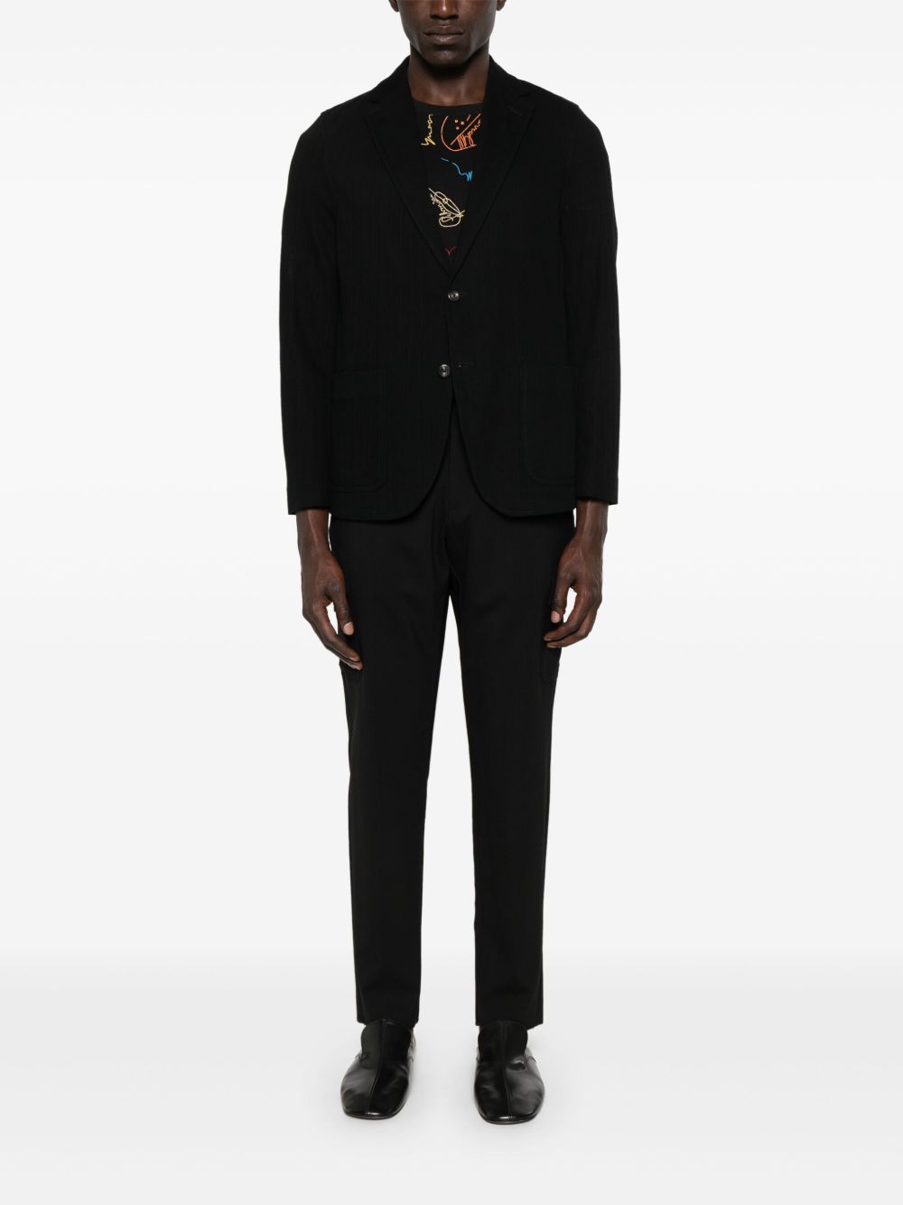 Circolo 1901 Cotton Single-Breasted Blazer — Black, view 5