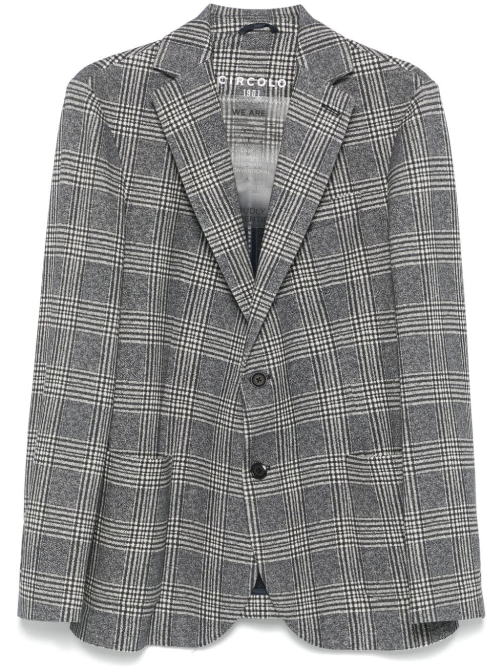 Circolo 1901 Prince of Wales Cotton Blazer — Gray by Circolo 1901