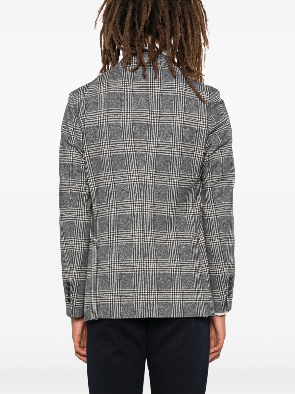 Circolo 1901 Prince of Wales Cotton Blazer — Gray, view 3