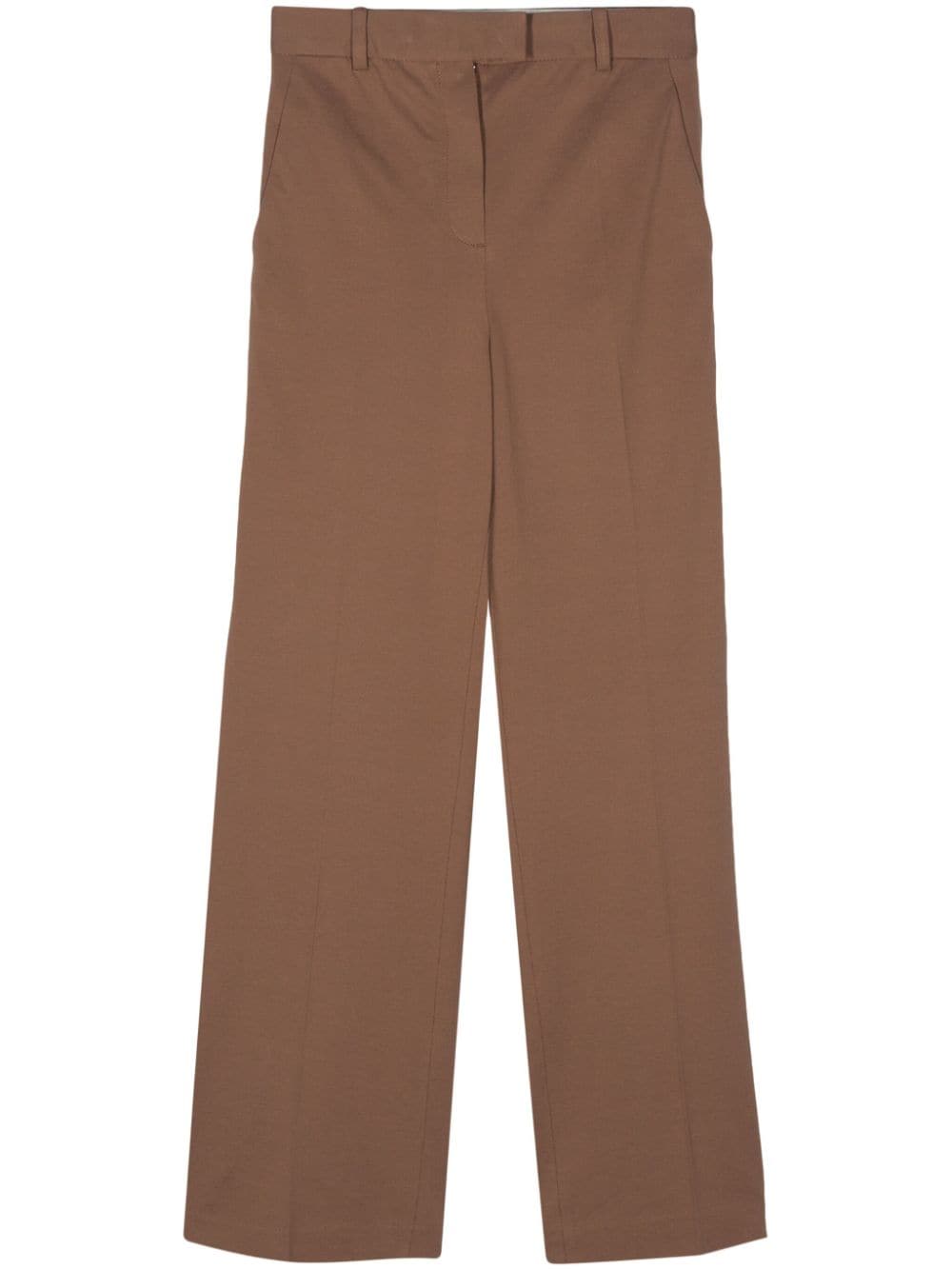 Circolo 1901 Piqué Weave Cotton Blend Trousers — Chocolate Brown by Circolo 1901