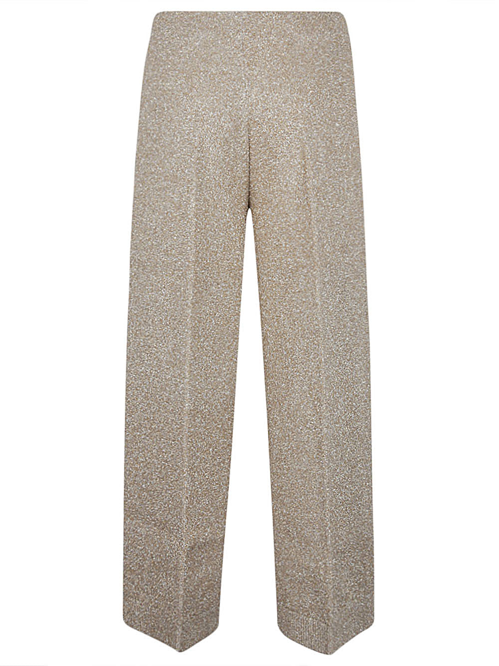 Circus Hotel Wide-Leg Viscose Trousers — Beige, view 2