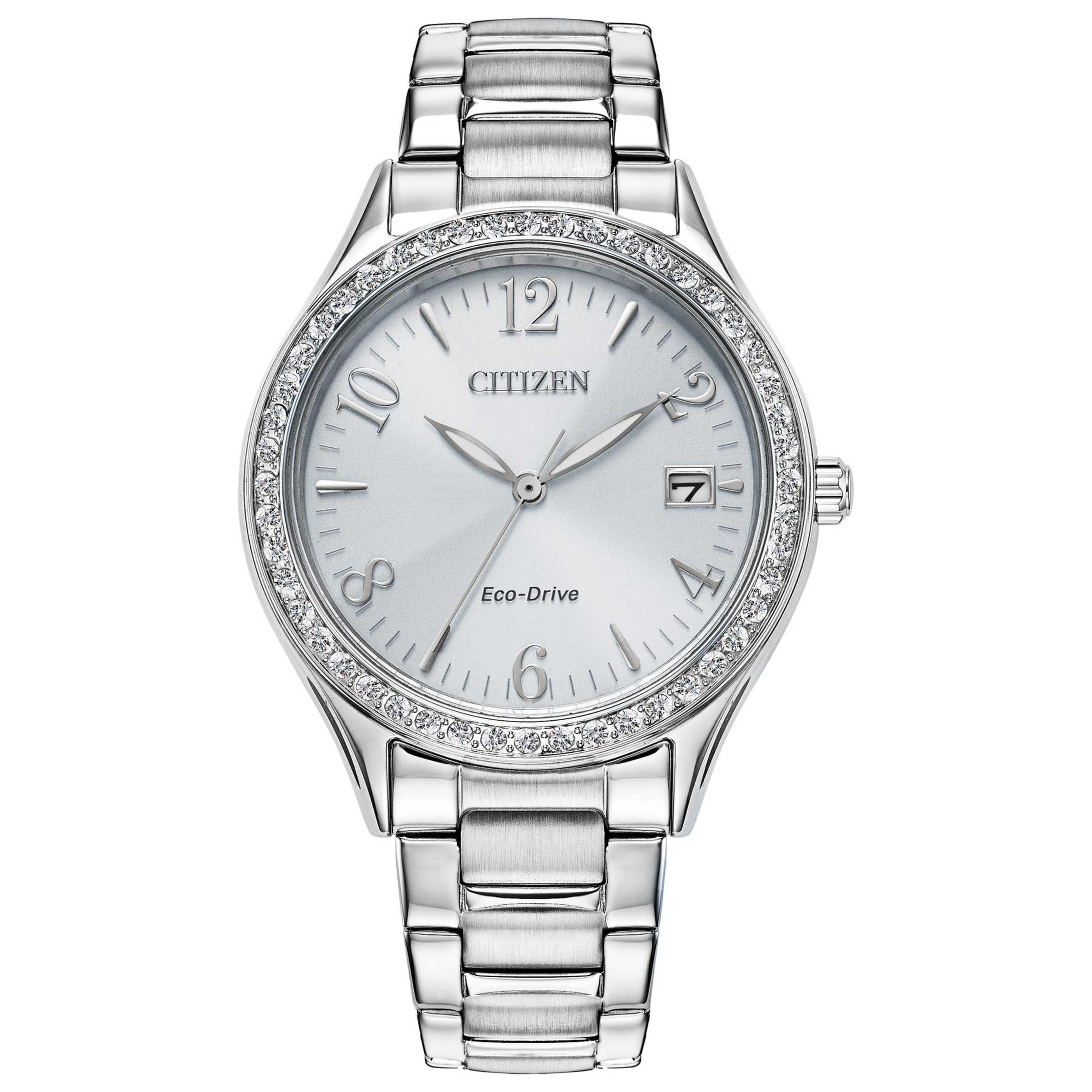 Citizen Crystal-Set Eco-Drive Watch — Silver by Citizen