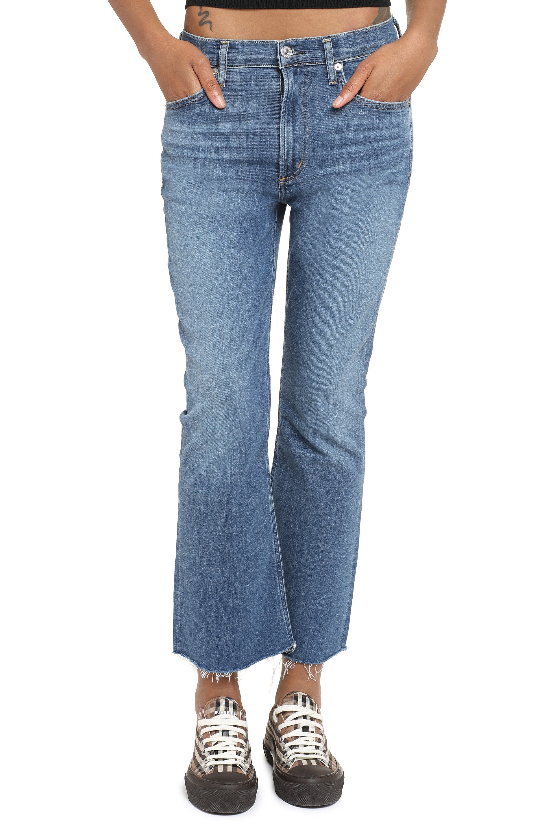 Citizens Of Humanity Cropped Flared Jeans — Blue, view 3