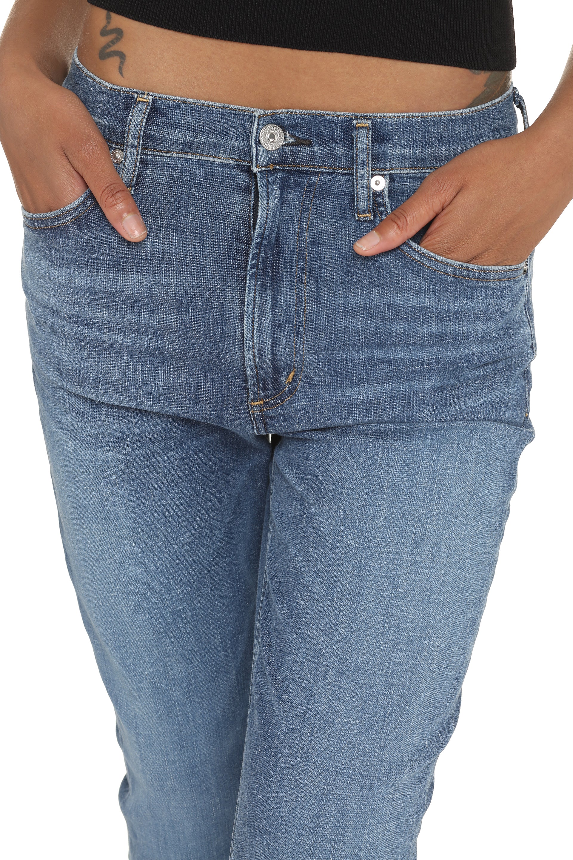 Citizens Of Humanity Cropped Flared Jeans — Blue, view 5