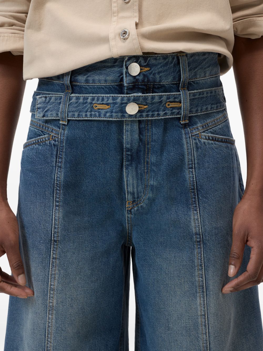 Closed Wide-Leg Denim Jeans — Blue, view 2
