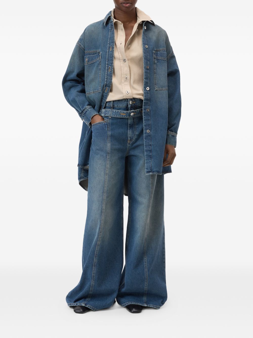 Closed Wide-Leg Denim Jeans — Blue, view 3