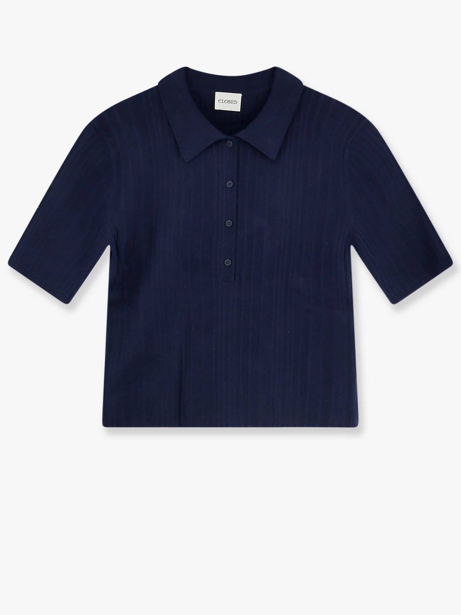 Closed Cotton-Cashmere-Wool Blend Polo — Blue by Closed