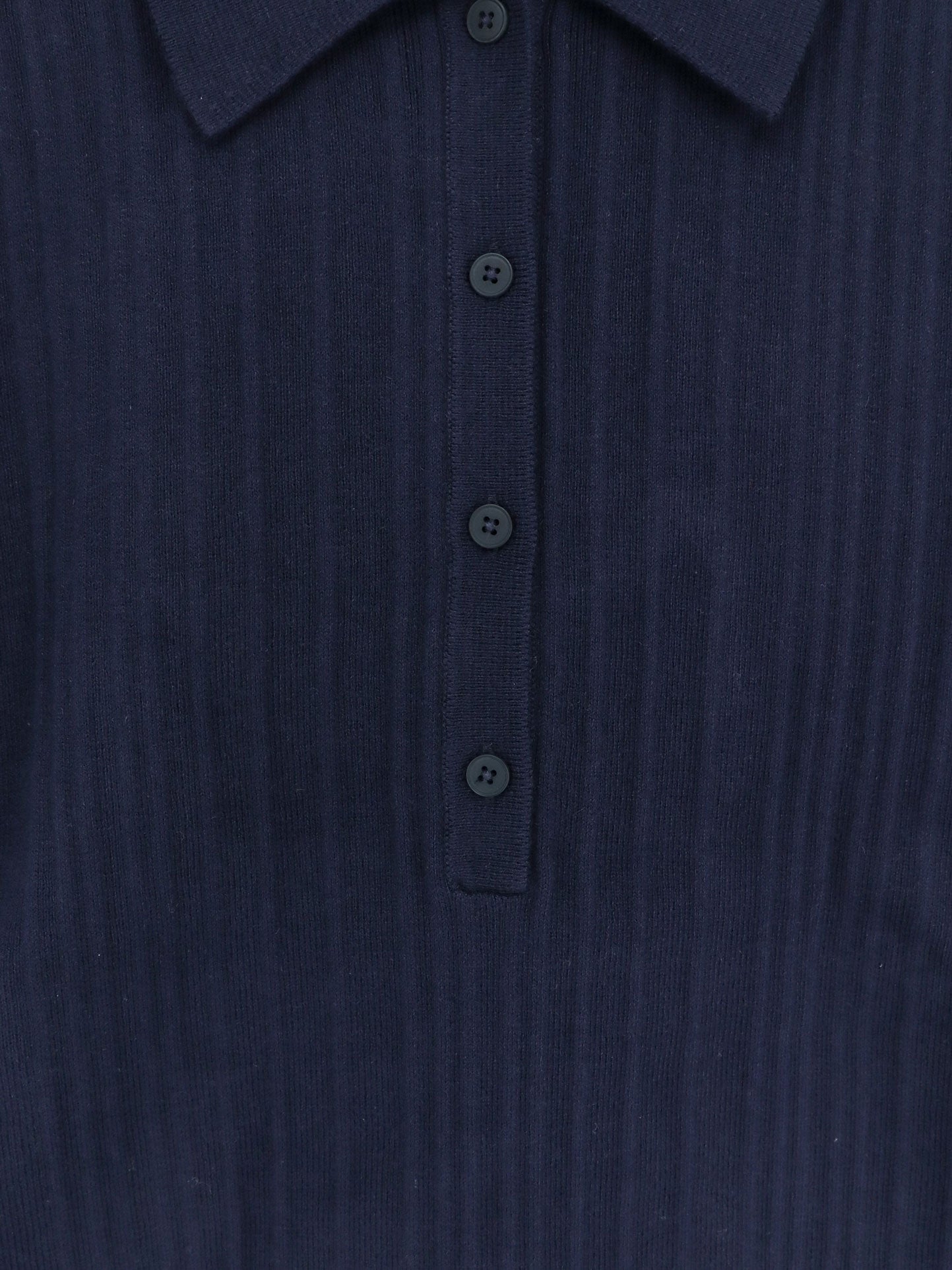 Closed Cotton-Cashmere-Wool Blend Polo — Blue, view 3