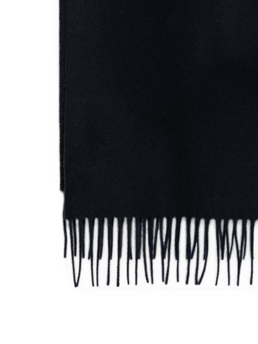 Closed Wool Fringed Scarf — Black, view 2