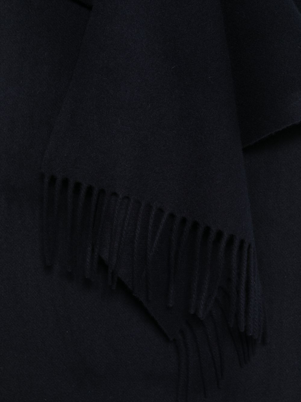 Closed Wool Fringed Scarf — Black, view 3