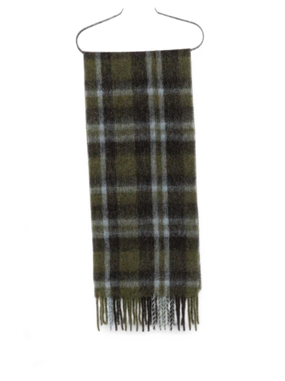 Closed Check Alpaca-Wool Blend Scarf — Green by Closed