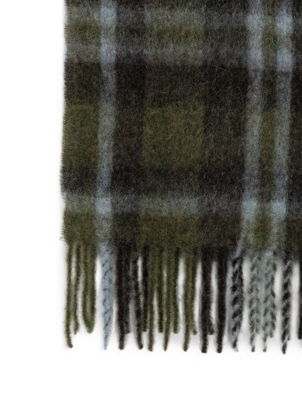 Closed Check Alpaca-Wool Blend Scarf — Green, view 2