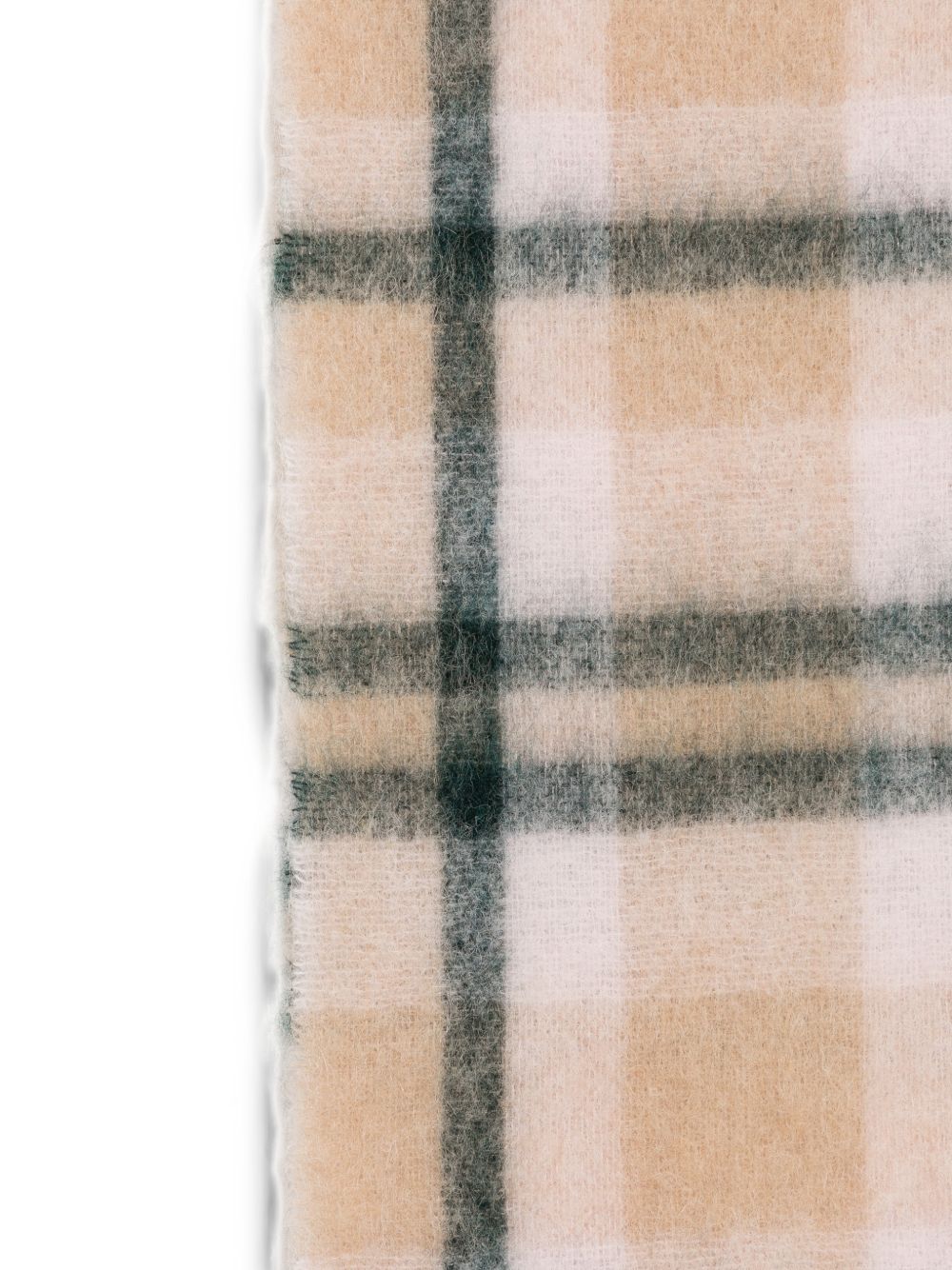 Closed Checked Alpaca-Blend Scarf — Pink, view 2