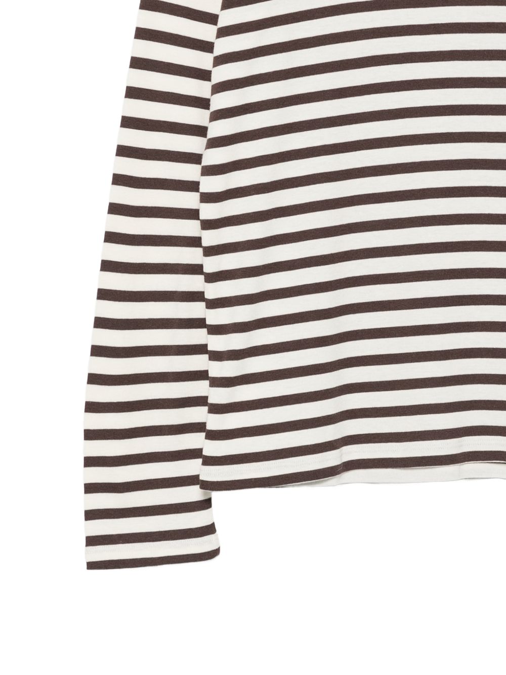 Closed Striped Cotton Blend T-Shirt — Brown, view 3