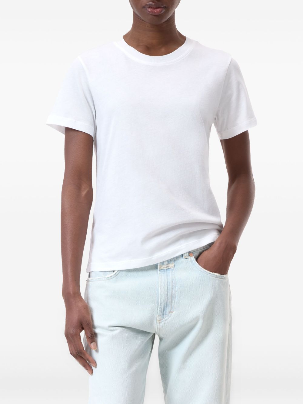 Closed Cotton Crew Neck T-shirt — White, view 3