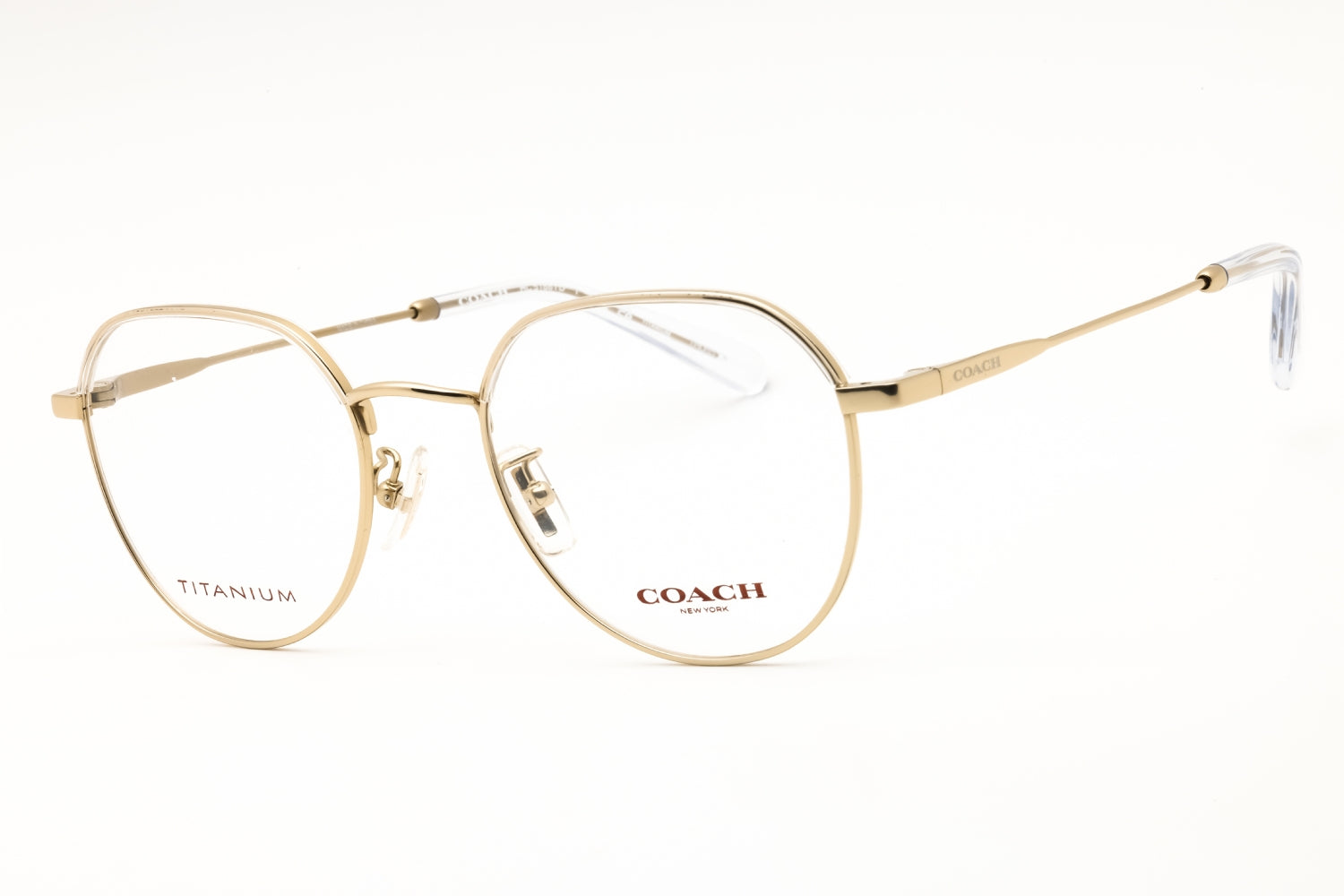 Coach 0HC5188TD Titanium Round-Frame Eyeglasses — Gold by Coach