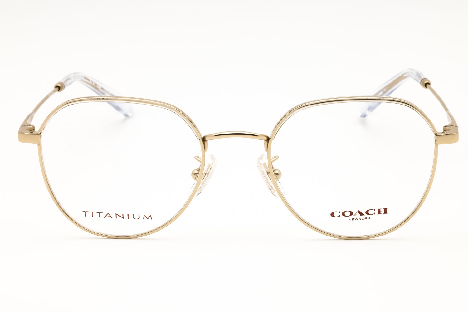 Coach 0HC5188TD Titanium Round-Frame Eyeglasses — Gold, view 2