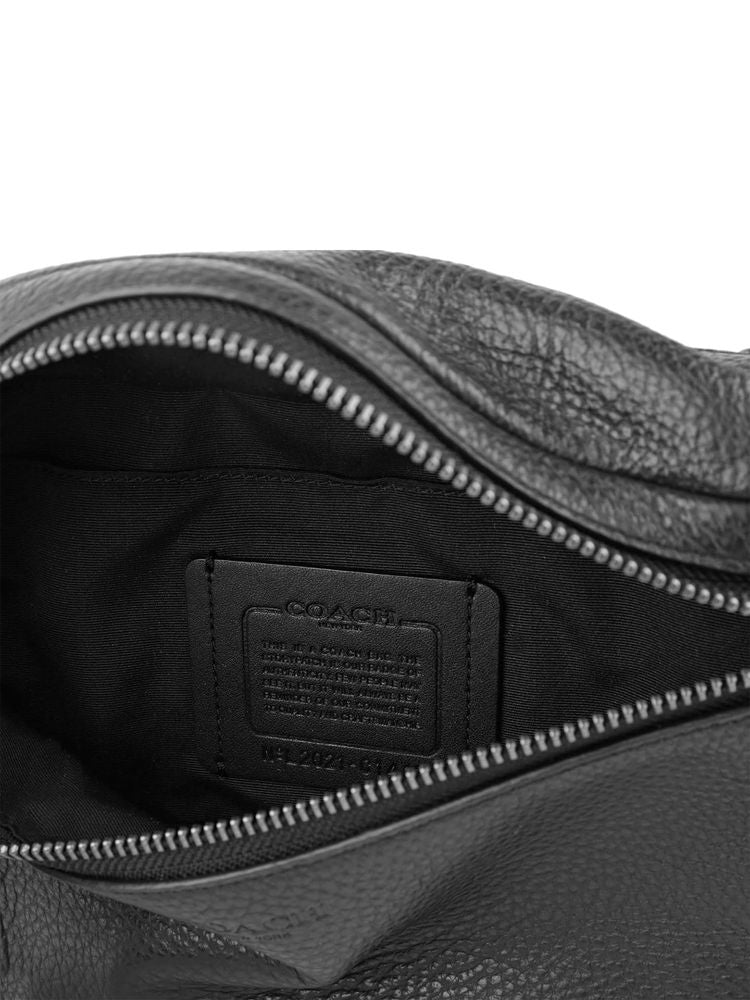 Coach Pebbled Leather Belt Bag — Black, view 4