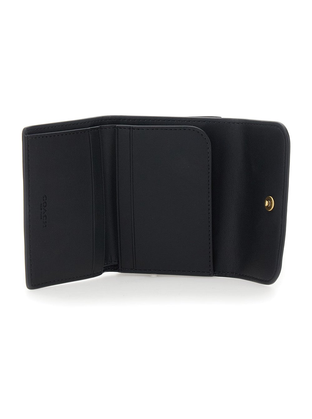Coach Leather Card Case — Black, view 3