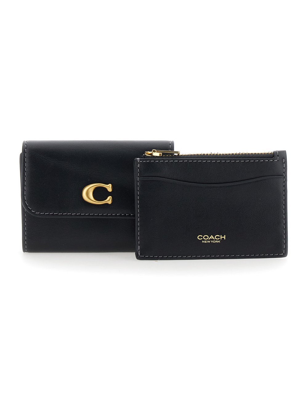 Coach Leather Card Case — Black, view 4