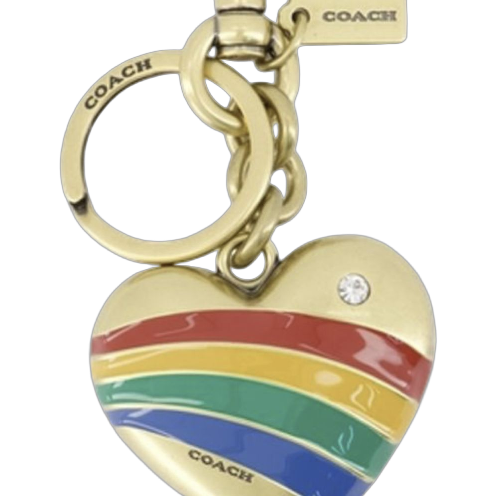 Coach Rainbow Heart-Shaped Key Case — Gold by Coach