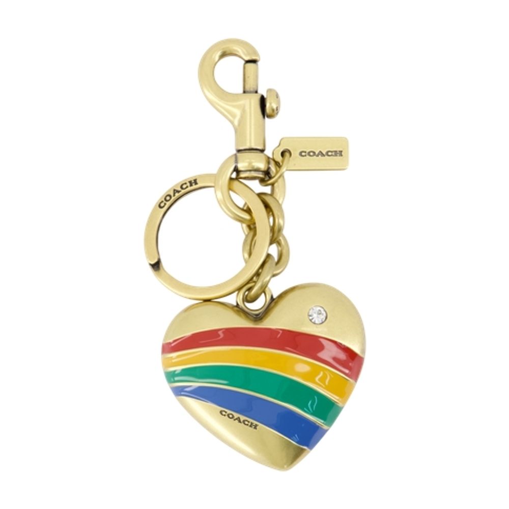 Coach Rainbow Heart-Shaped Key Case — Gold, view 2