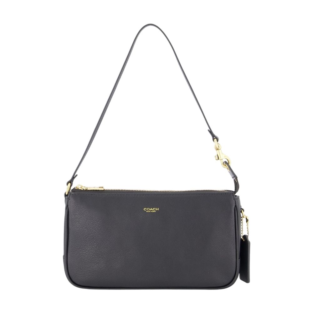 Coach Calfskin Leather Shoulder Bag — Black by Coach