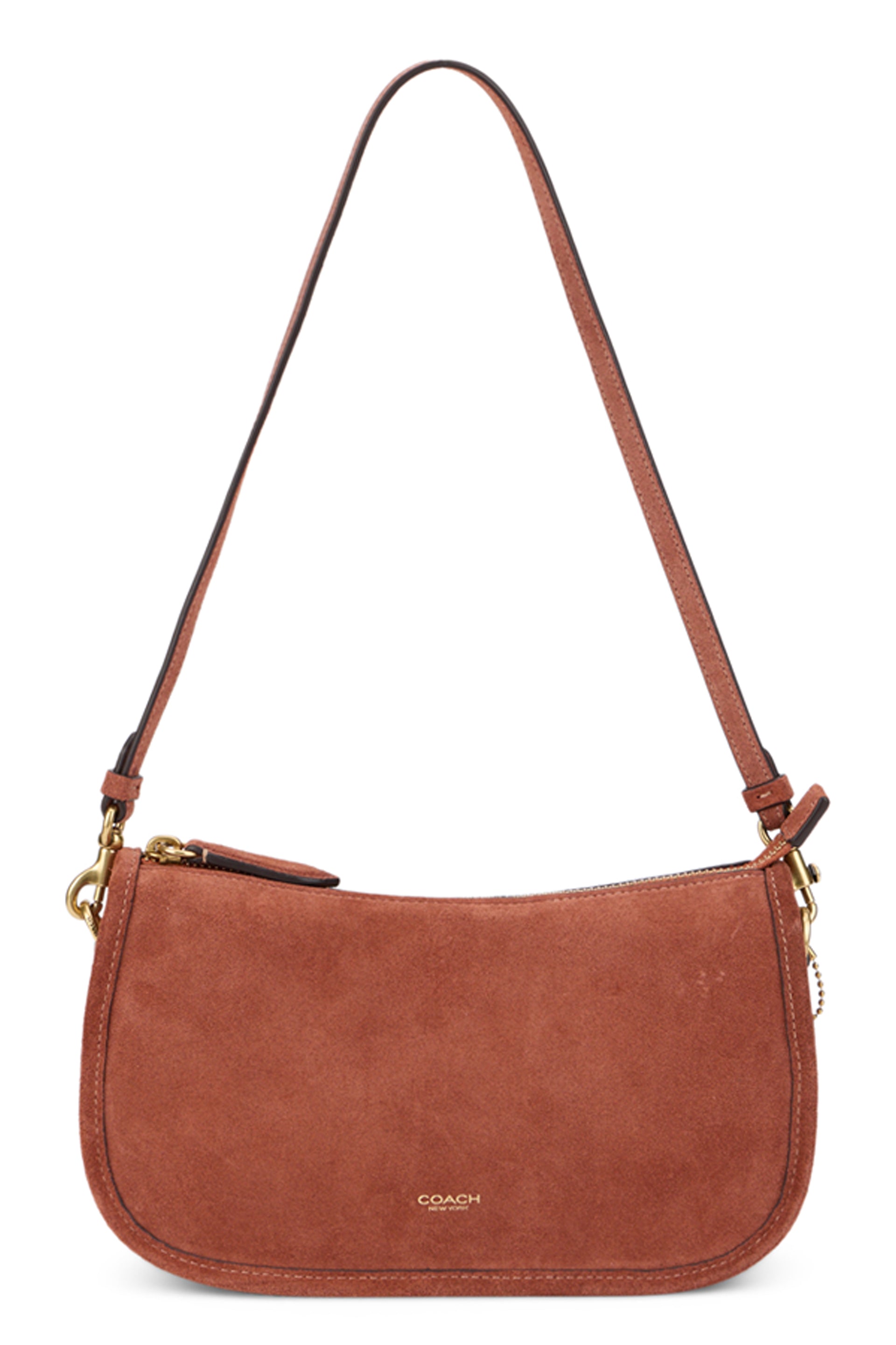 Coach Suede Calfskin Shoulder Bag — Brown by Coach