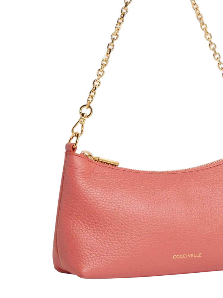 Coccinelle Aura Leather Crossbody Bag — Pink, view 3