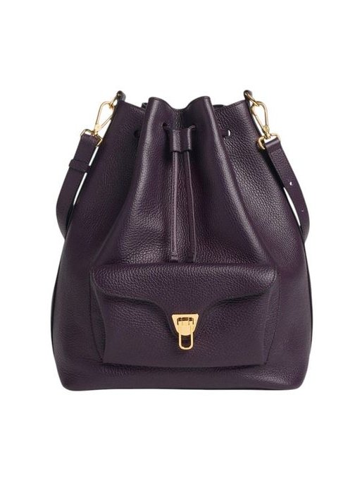 Coccinelle Beat Generatio Leather Bucket Bag — Purple by Coccinelle