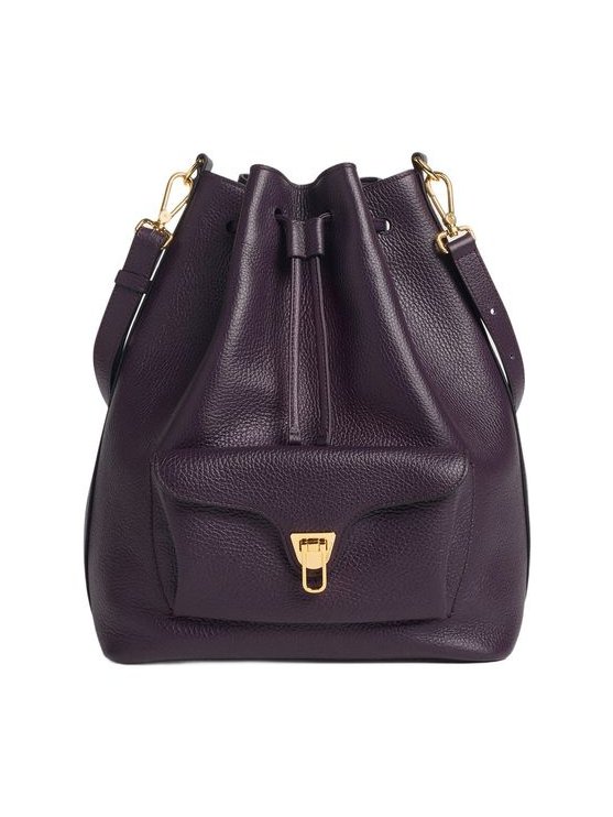 Coccinelle Beat Generatio Leather Bucket Bag — Purple, view 2