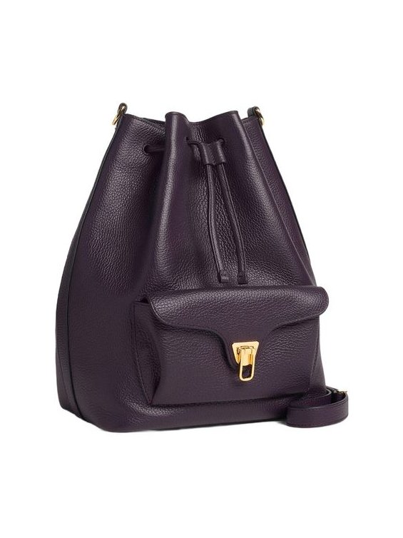 Coccinelle Beat Generatio Leather Bucket Bag — Purple, view 3